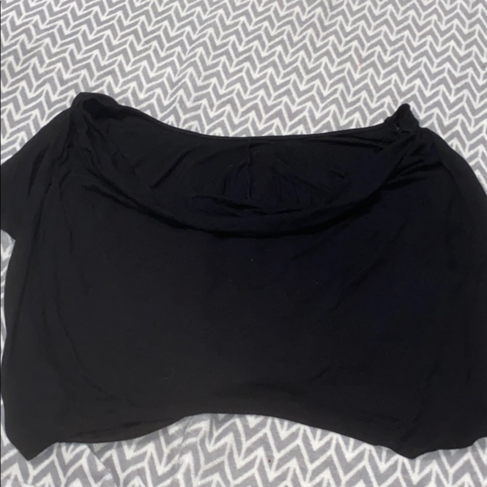 Black off the shoulder t-shirt